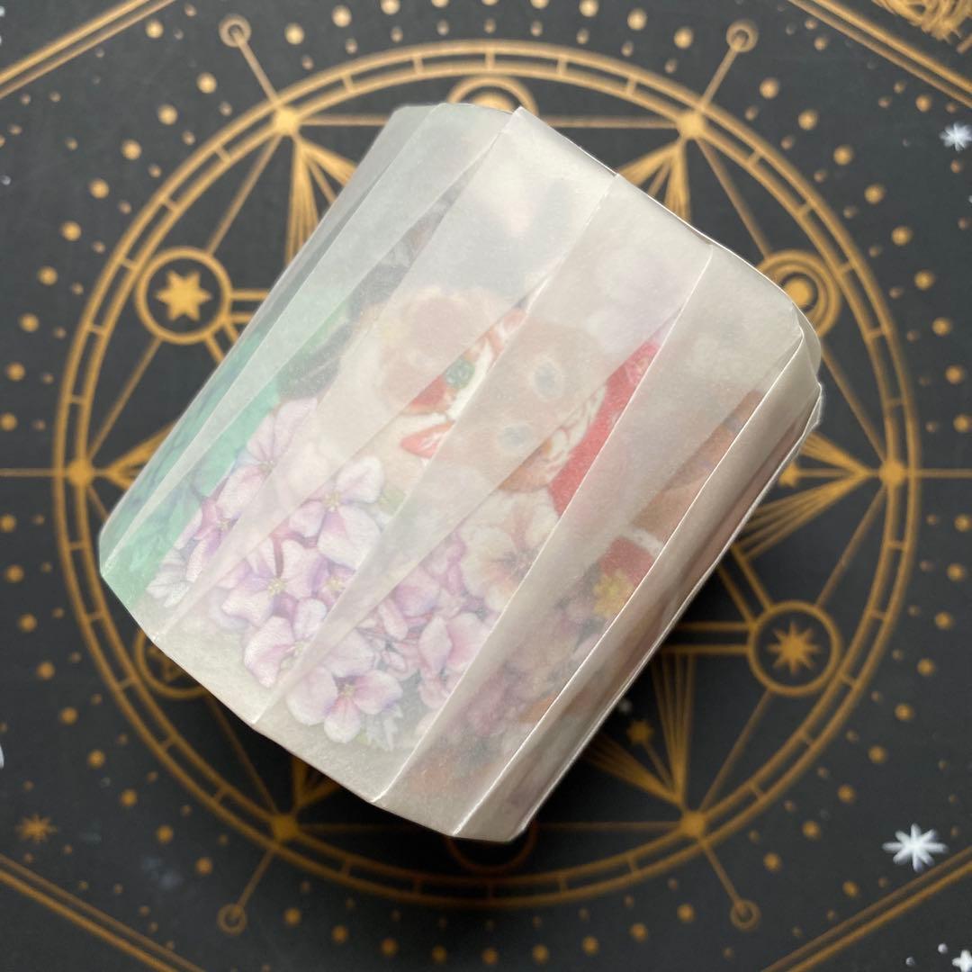 【9465】海外　マステ　4.5/巻　PETマスキングテープ　猫　お花　動物系