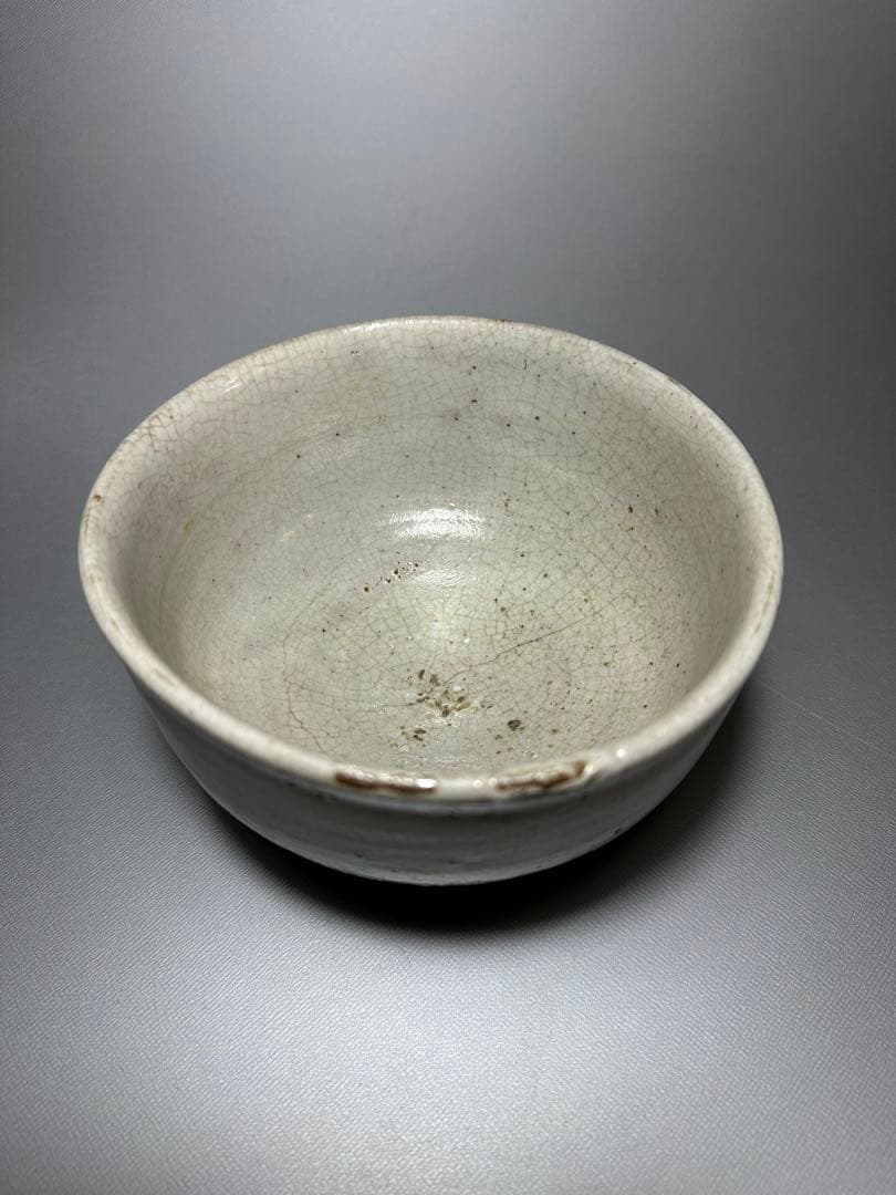 李朝　白磁　茶碗　堅手