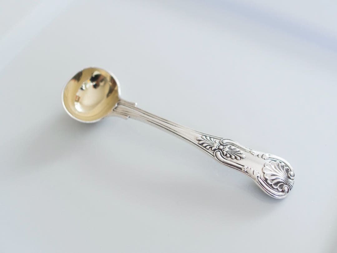 ヴィクトリア時代 純銀製キングスパターン マスタード・ソルトスプーン