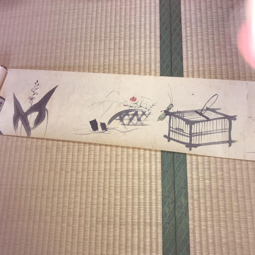 値下げ　掛け軸　巻き物　日本画　作者　青水　題読めません