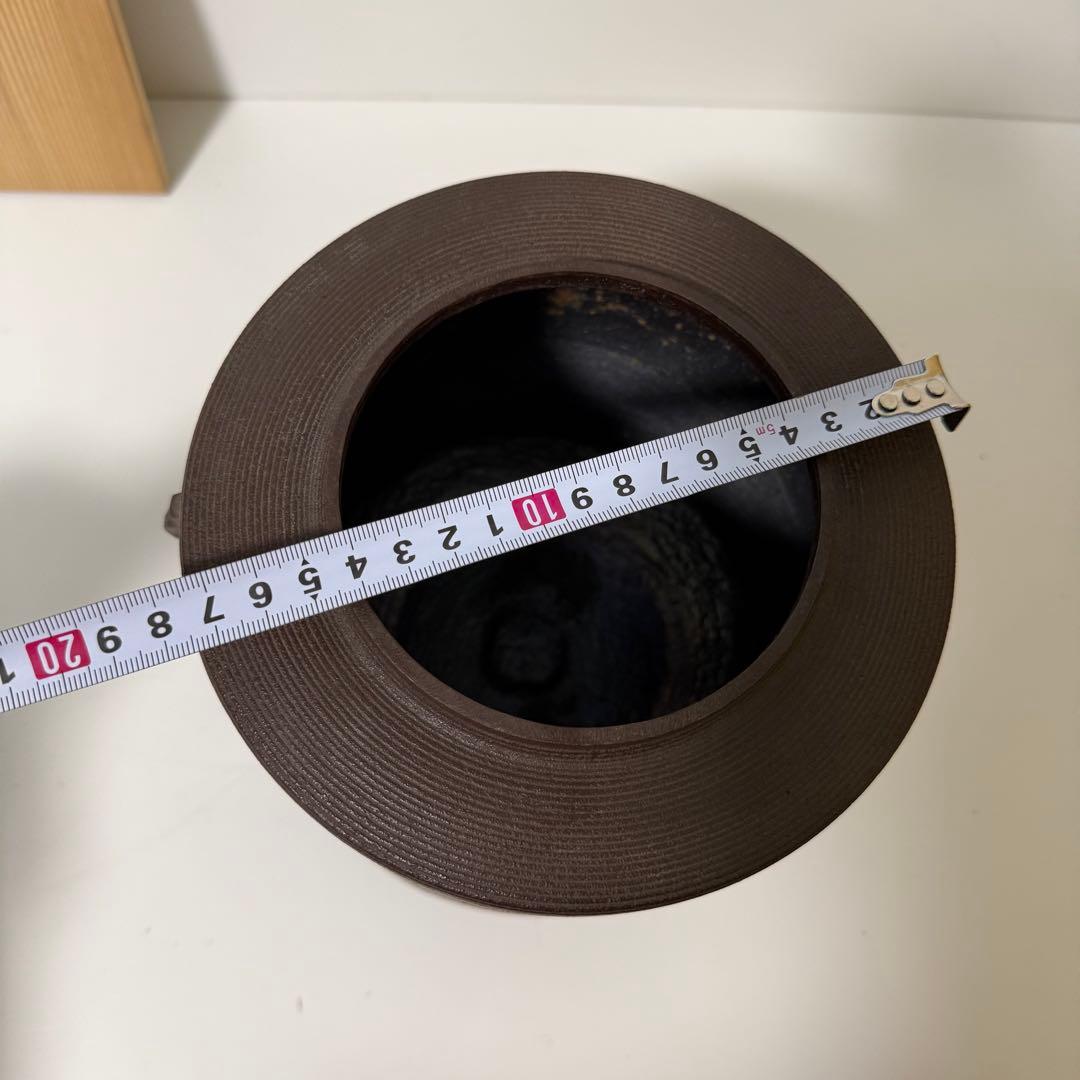 釜師 清光作 筒糸目釜 茶釜 鉄釜 風炉釜 茶道具