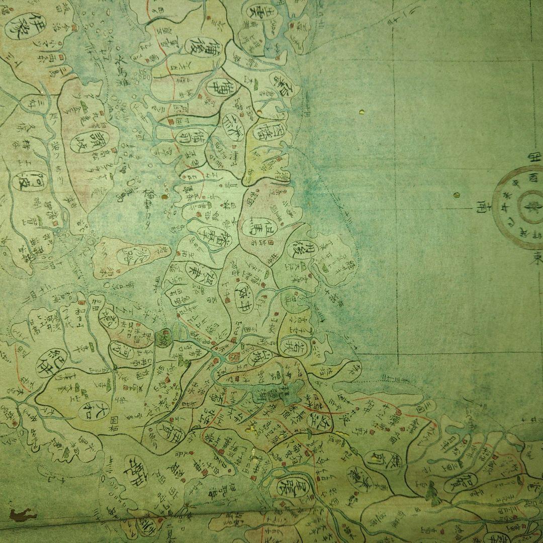 古日本絵図　時代物　江戸時代　縦横53cm