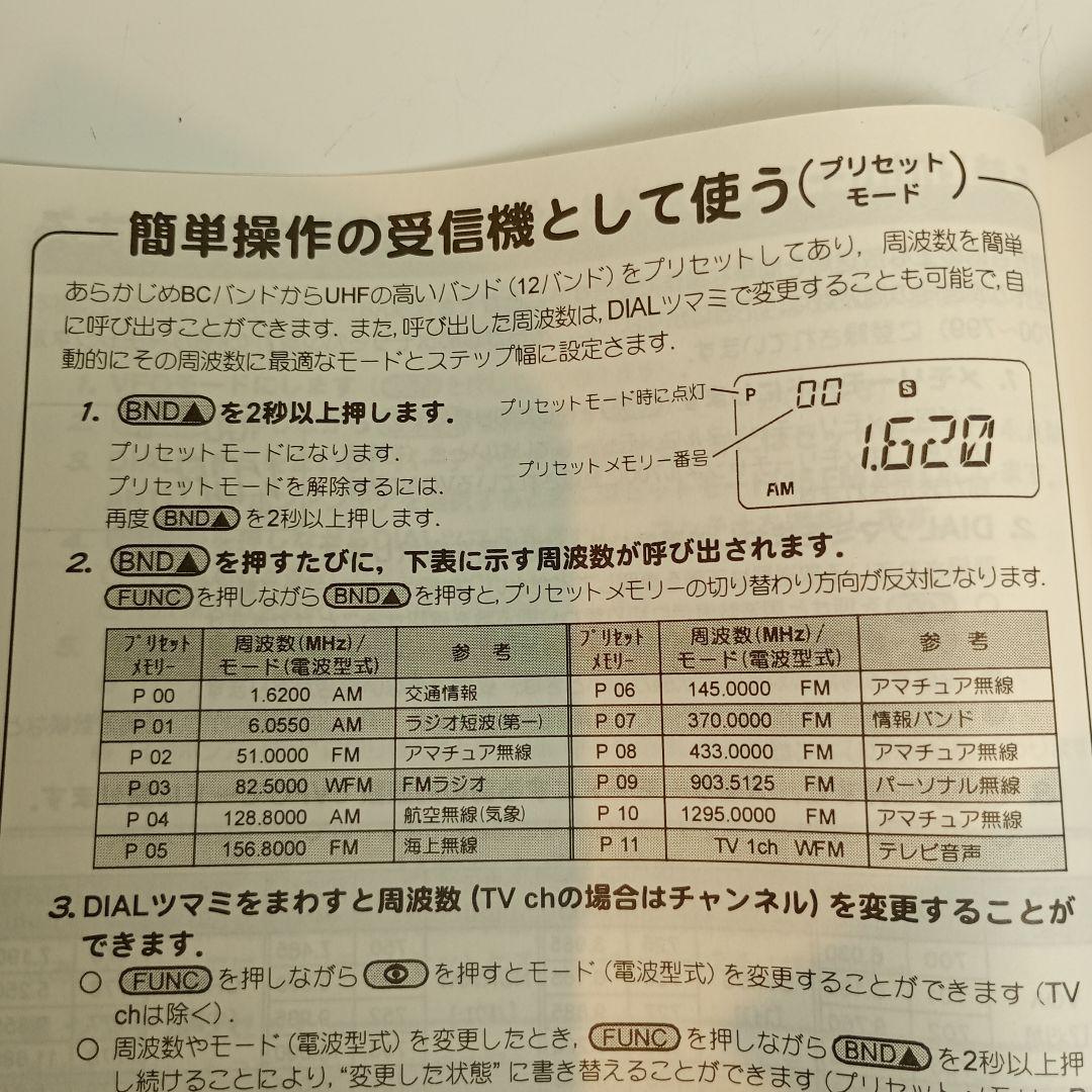 STANDARD　広帯域受信機　VR-150　動作品。　ACアダプター＆取説付き