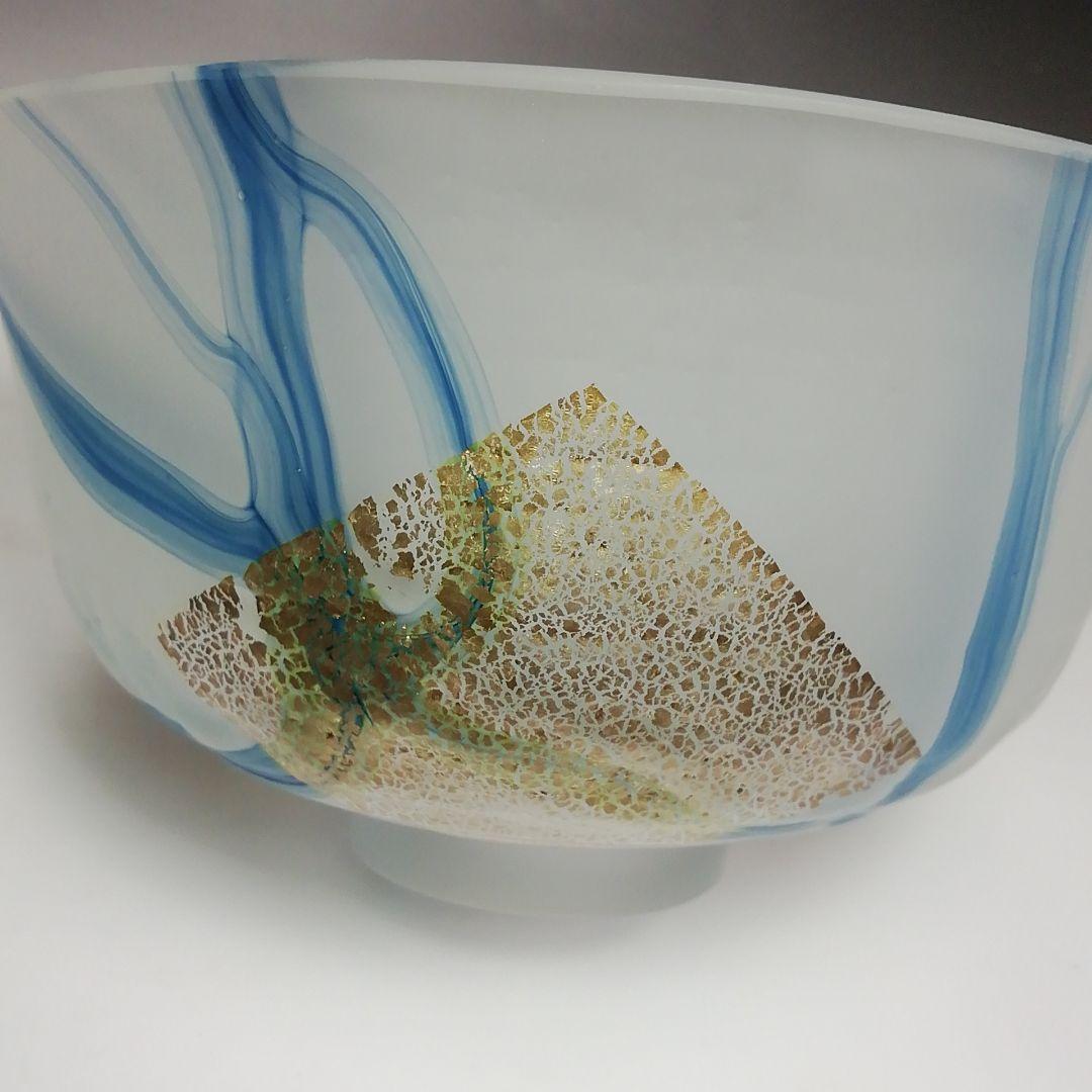 Ｓ５７４　茶碗　『義山　銀箔清流』『水崎長寿作』　共箱　抹茶碗　茶道具