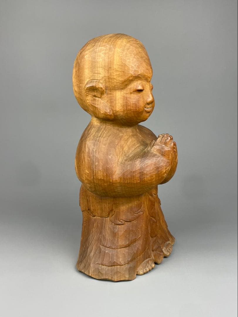 前島秀章 最上位希少作 太子 極上彫刻 置物 木彫り 仏像 資産家放出品 在銘