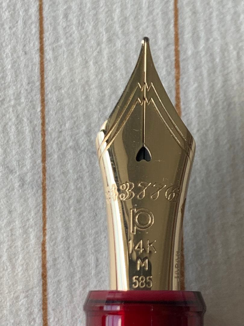 プラチナ 3776 ボルドー 万年筆 14K