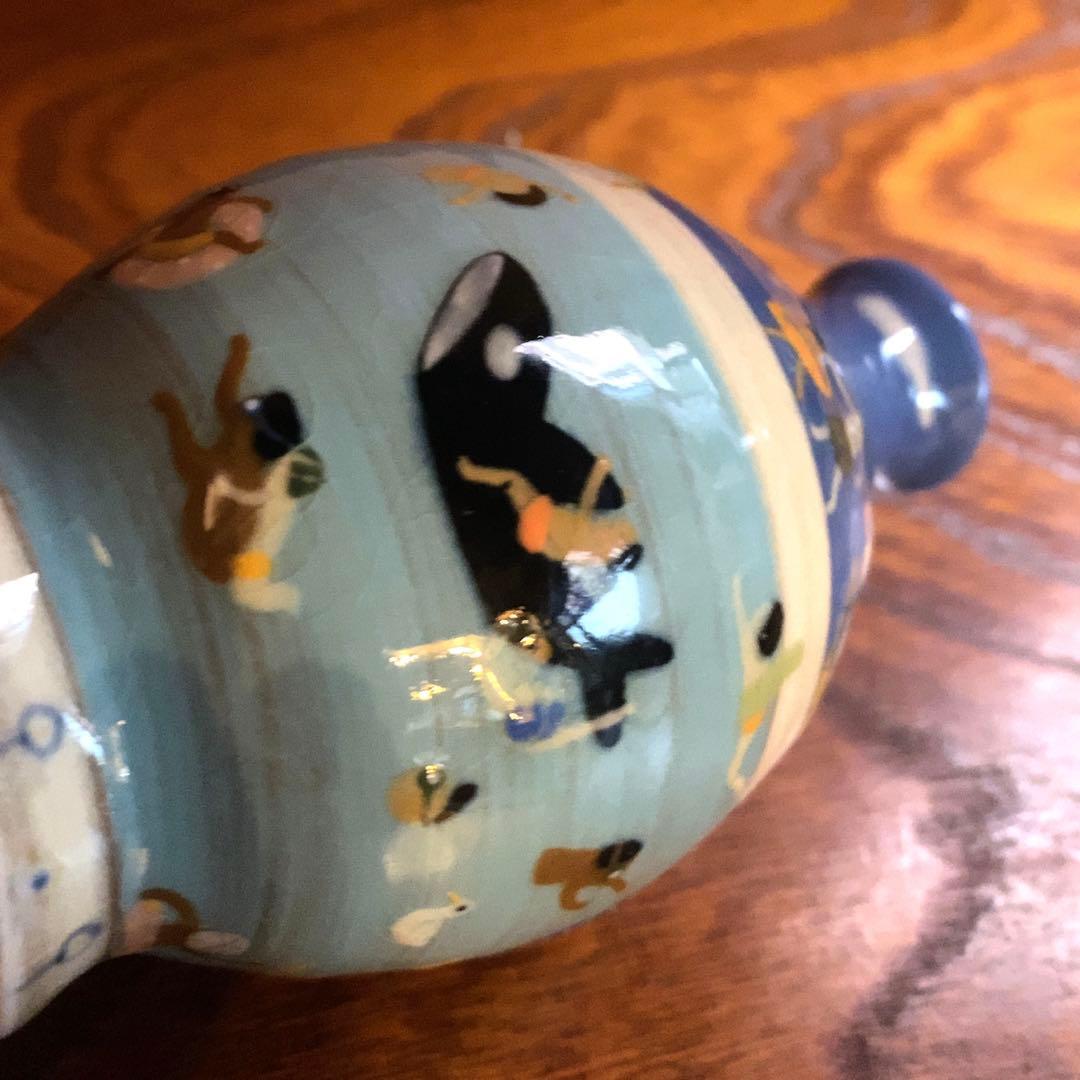 希少！スナフジタチサト作愛らしい遊泳陶芸徳利花器（検Loeweロエベ鹿児島睦