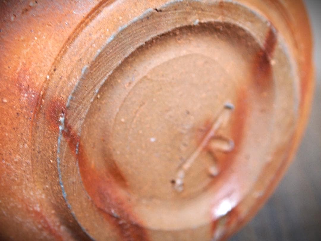 人気作家★中村真【師：中村六郎・金重道明】備前（窯変）湯のみ★共箱