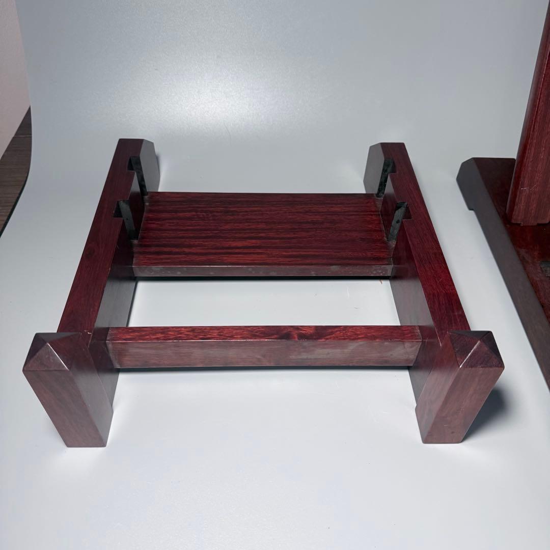 高級皿立て　2点　大皿用　尺皿以上　展示　天然木　職人手作り