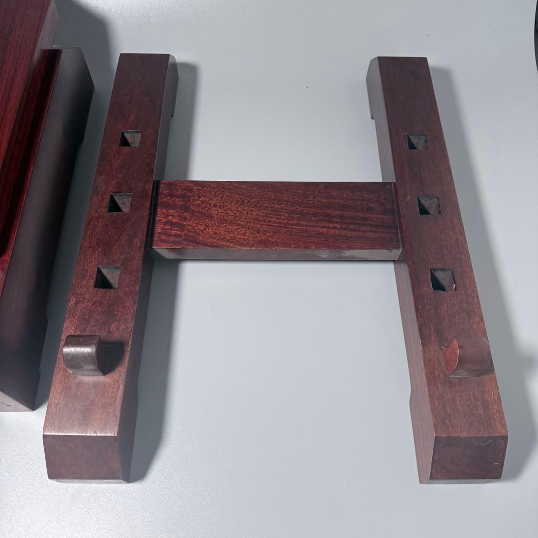 高級皿立て　2点　大皿用　尺皿以上　展示　天然木　職人手作り