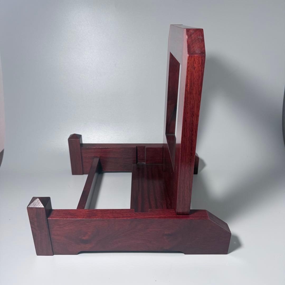 高級皿立て　2点　大皿用　尺皿以上　展示　天然木　職人手作り