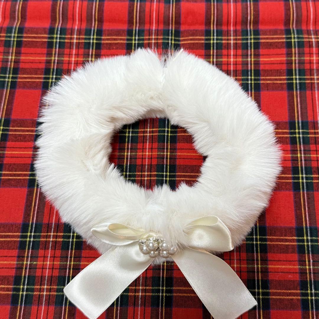 1434.わんこファースヌード　つけ襟マフラー　ハンドメイド　犬服