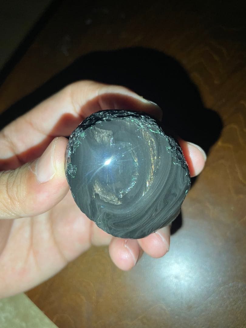 研磨品　十勝石玲瓏　金虹　スペシャルゴールデンレインボーオブシディアン