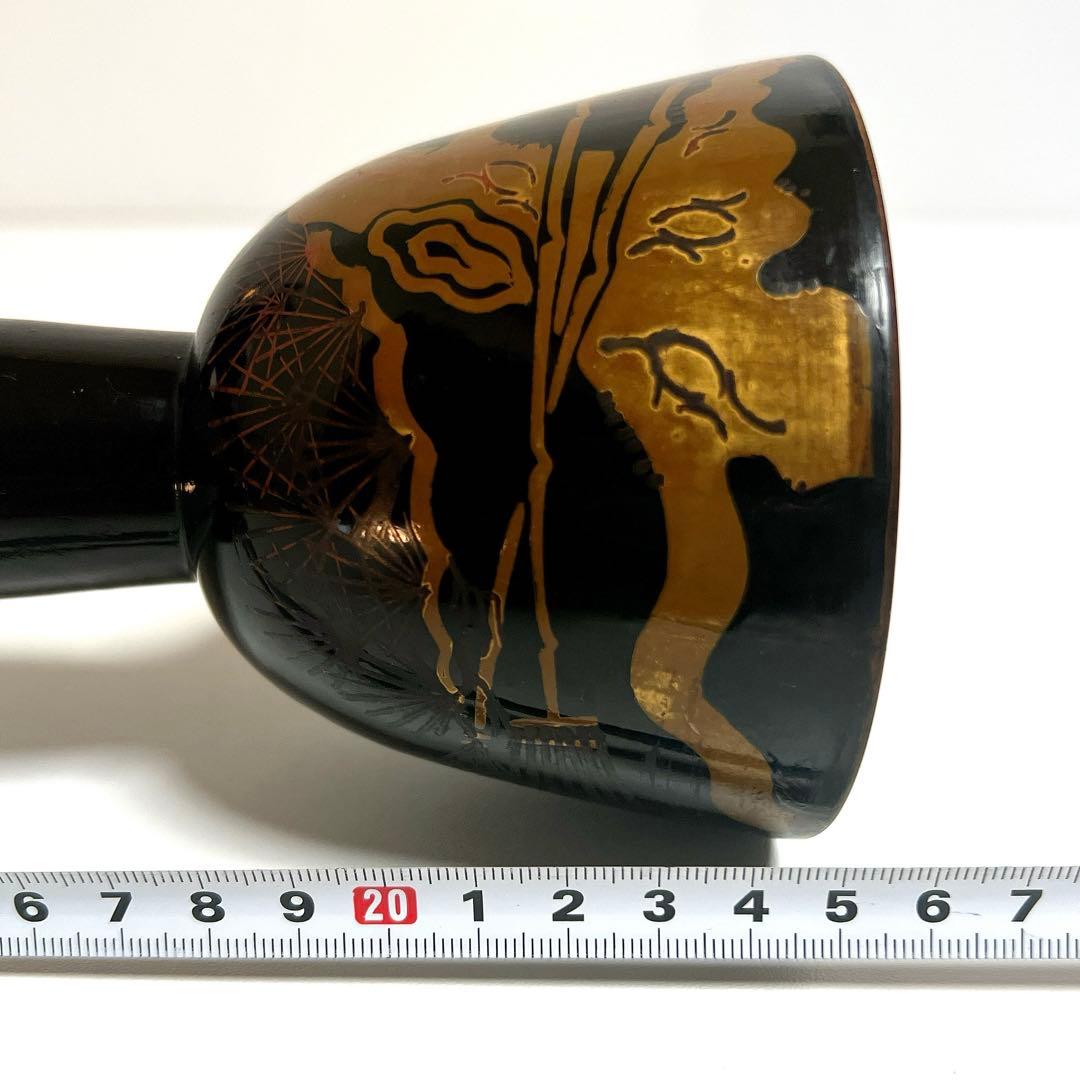 【蒔絵】小鼓 漆塗り 松絵柄　鶴亀　松葉　鼓胴 和楽器 雅楽 神楽 能楽　金彩