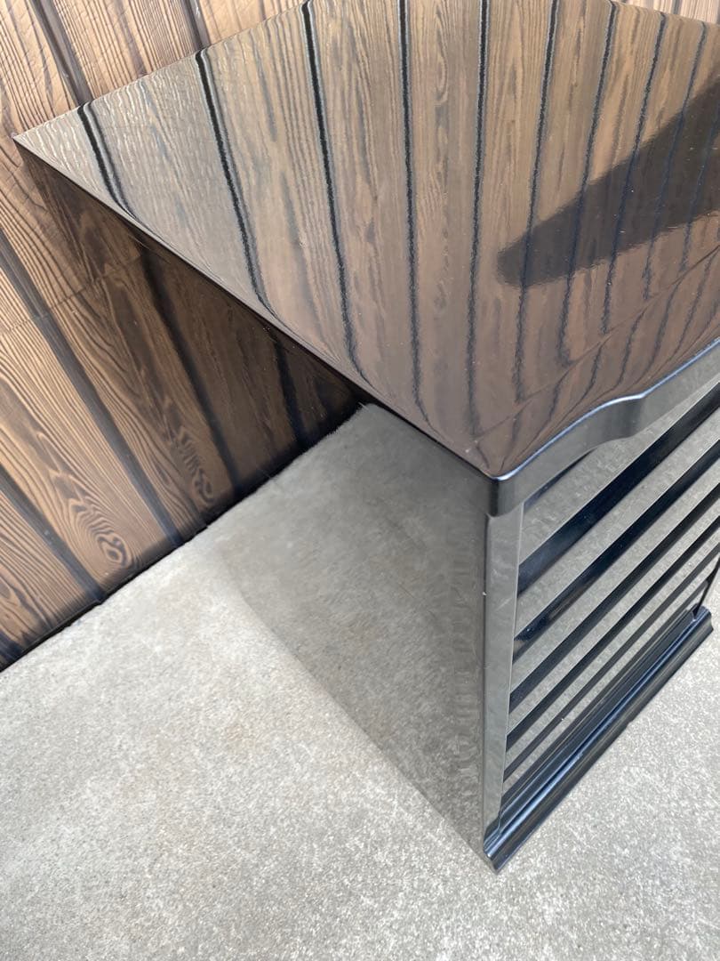 ピアノ　引き出し　楽譜入れ　ワゴン　収納　棚　ブラック　黒