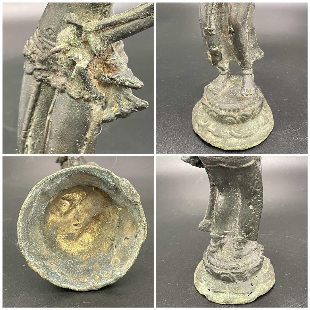 銅製 仏像 仏教美術 チベット仏教 立像 時代物 高さ約26.5cm SA26