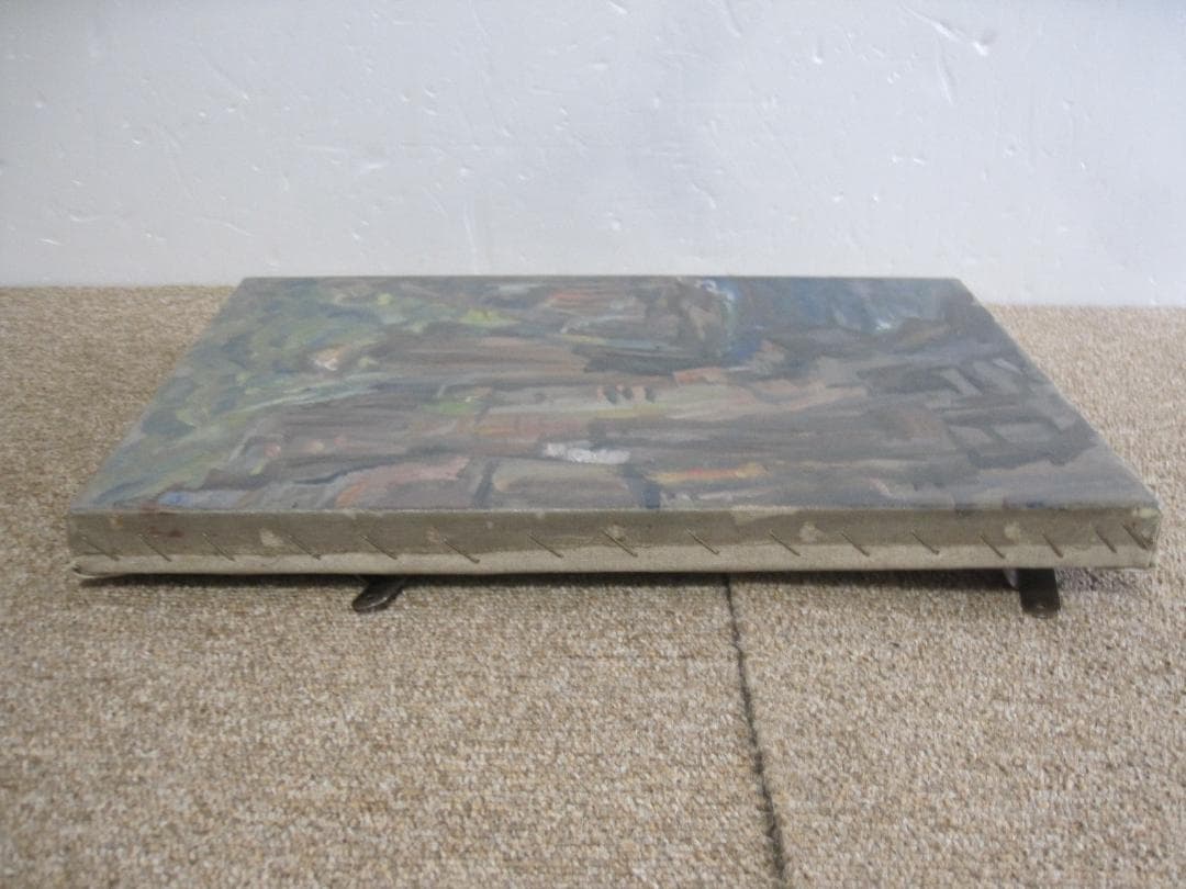 作者不詳 古い油絵 自然 滝 森 年代詳細不明 修復済み