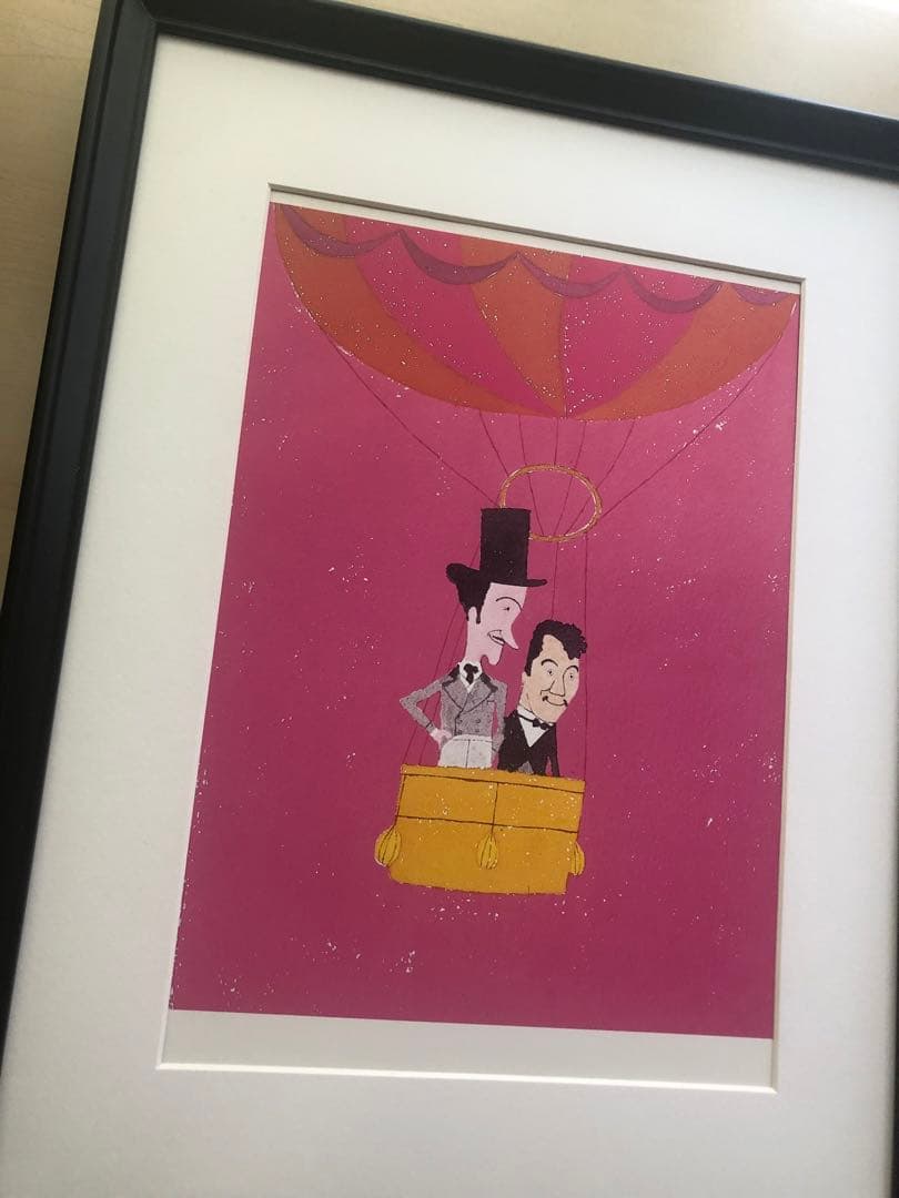 PK額装品 和田誠 映画 八十日間世界一周 A3額入 ポスター風 イラスト