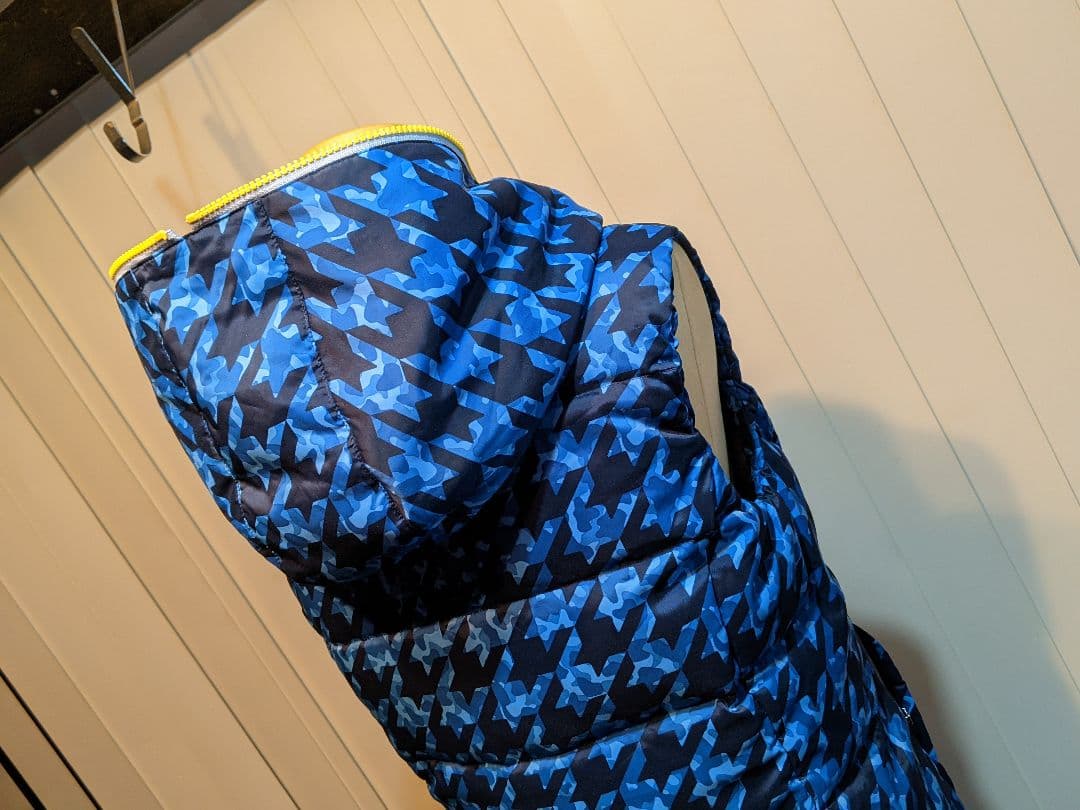 KAPPA GOLF　ダウンベスト　カッパ　総柄　フード　パーカー　ジャケット