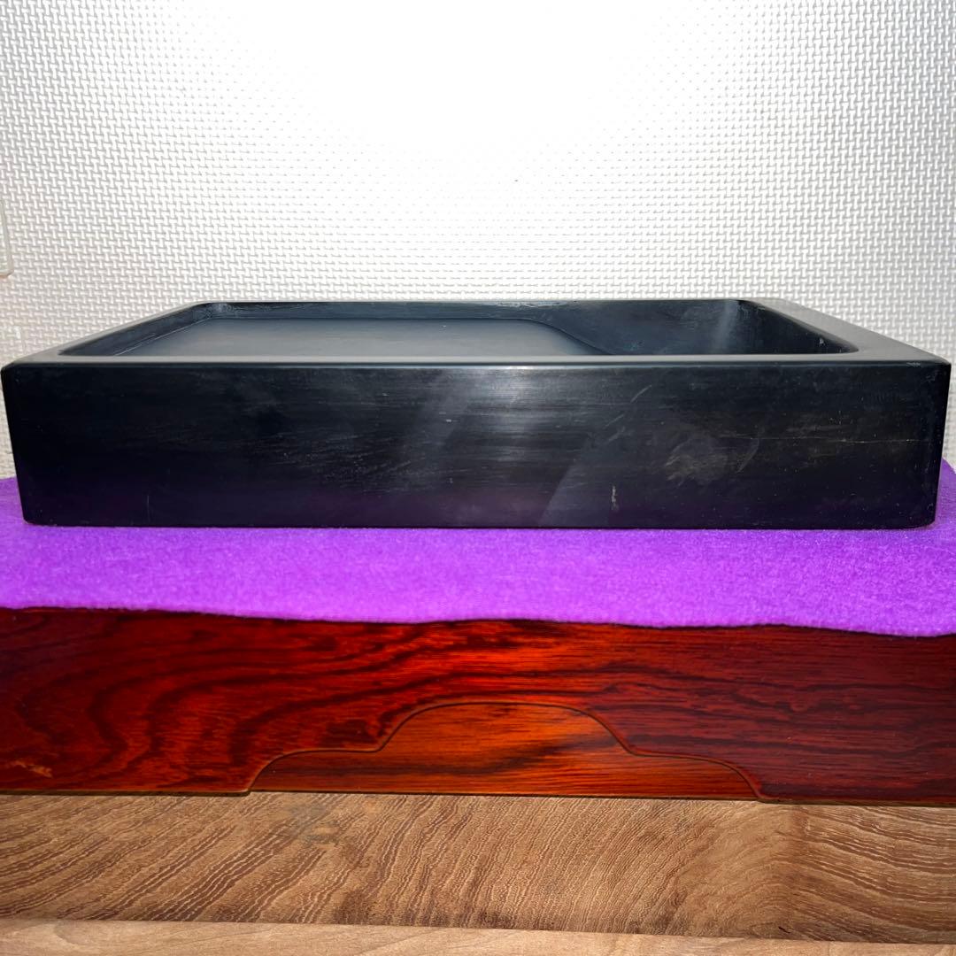 ⭕️雨畑硯　超大型長方硯　玄林雨畑　甲州銘石　硯界最高5kg近く