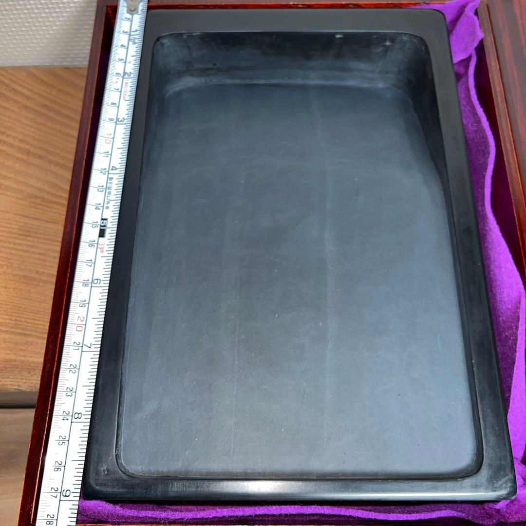 ⭕️雨畑硯　超大型長方硯　玄林雨畑　甲州銘石　硯界最高5kg近く