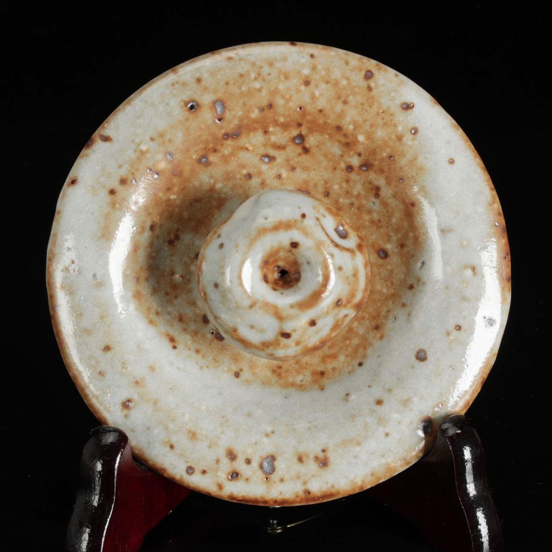 南山窯 目黒威徳 黒地志野水指 共箱 茶道具 水差し 志野釉 美濃焼 在銘 骨董