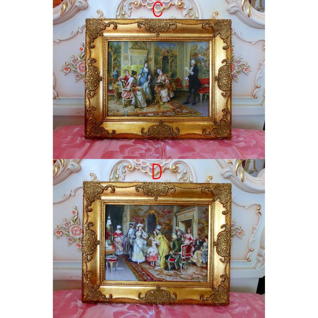 ロココ額絵　中世ヨーロッパ貴族　ゴールド　 2種よりお選び下さい。C・D