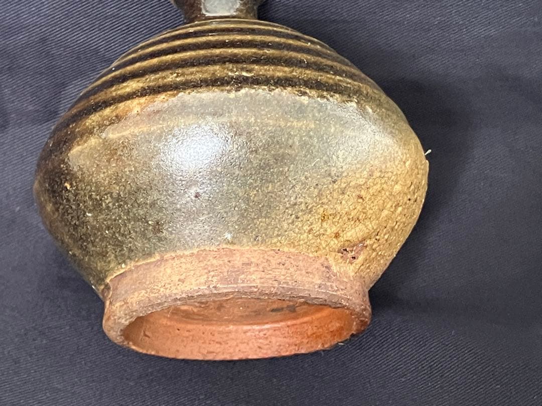 鍛冶丁焼　鍛冶町焼　油壺　一輪挿し　アンティーク