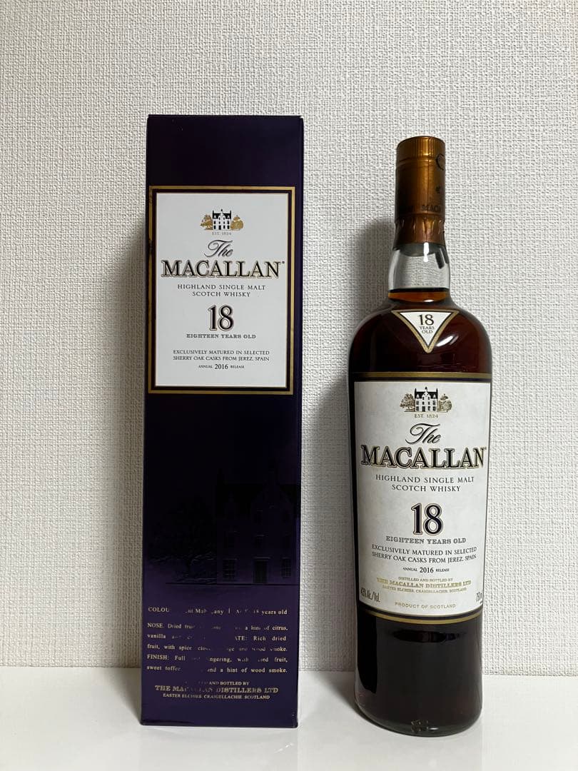 2016年 アメリカ版 マッカラン18年 未開封 箱付き ウィスキー 750ml