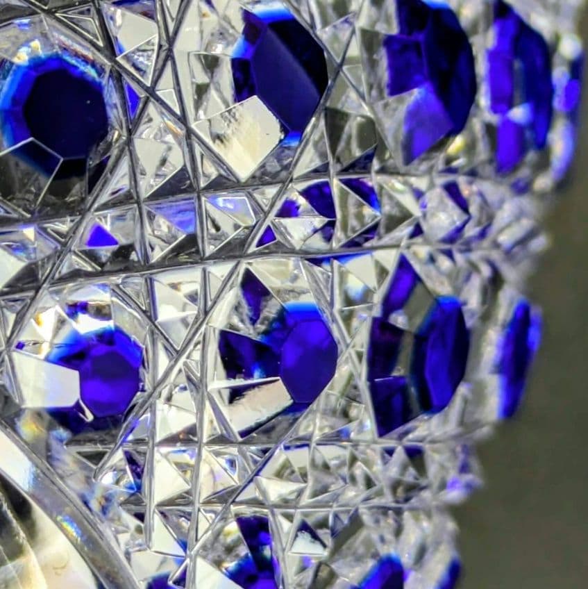 江戸切子　堀口硝子　籠目紋様　向付鉢　✿最高級品✿　【 未使用・美品 】