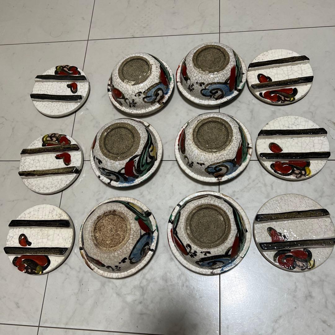 乾山　京焼　達磨　釜型　色絵　6客セット　アンティーク　骨董　尾形乾山　向付