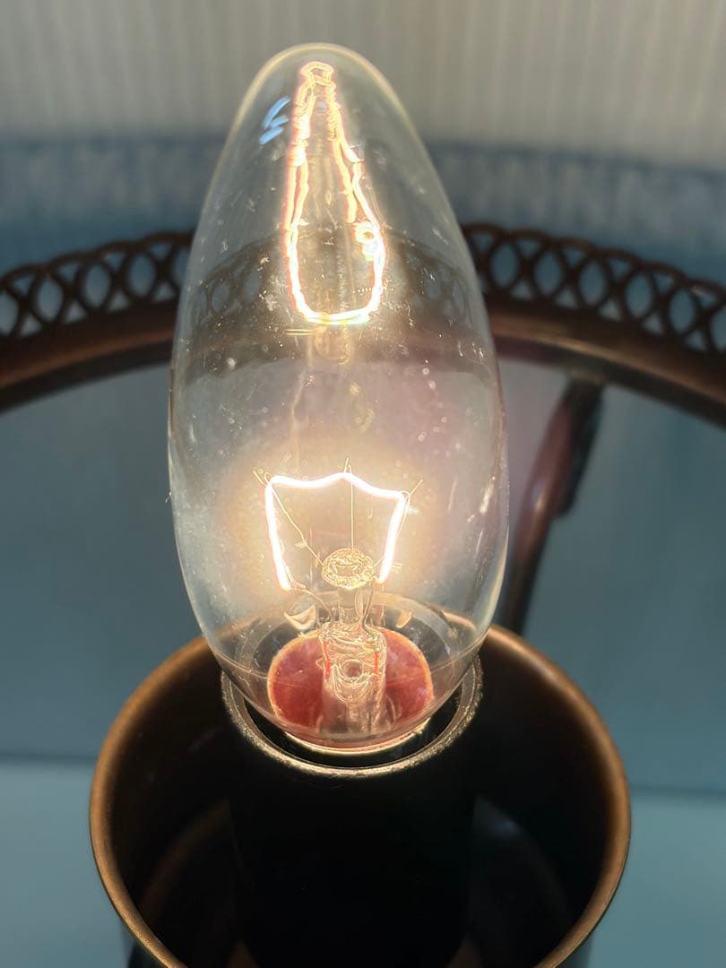 アンティーク ガラスシェード テーブルランプ 現状品