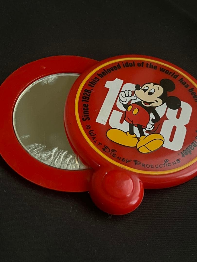 50年程前のビンテージミッキー手鏡　ミラー　プレミアム 昭和レトロ コレクション