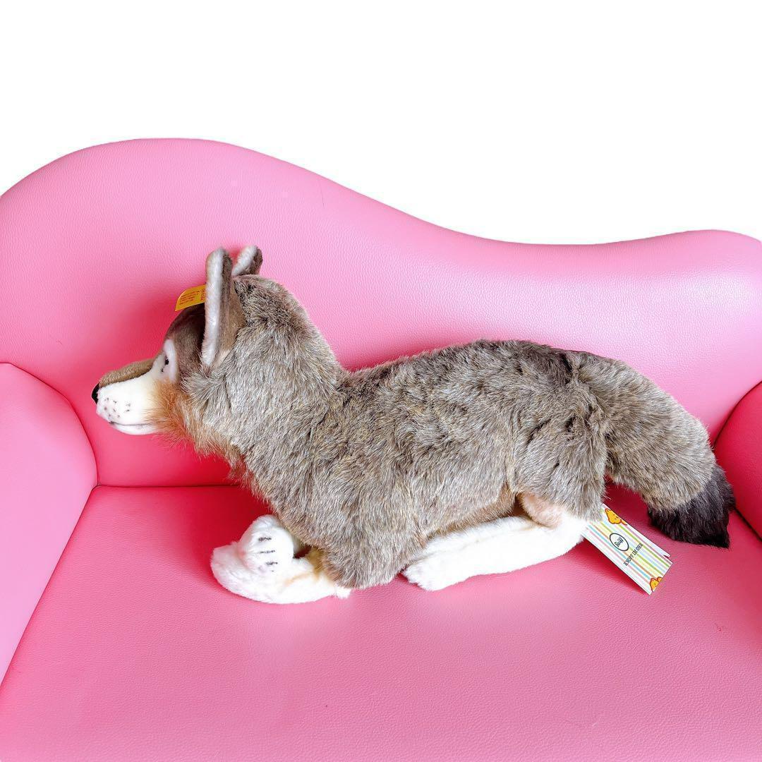 希少 正規品 シュタイフ オオカミ つぶらな瞳がかわいい 狼 ブラウン 40cm