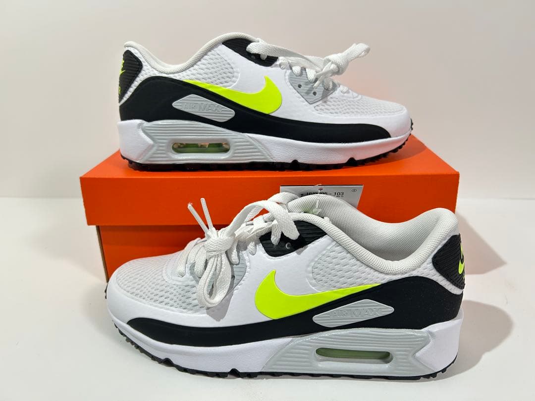 【新品】27cm NIKE エアマックス90ゴルフ ホワイト/ホットライム