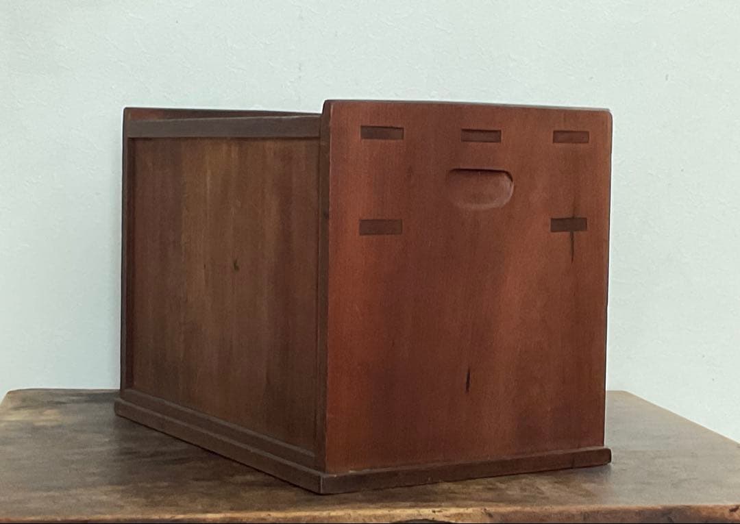 小箪笥　貝殻取っ手　シェル取手　2段　小引出し　古家具　古道具