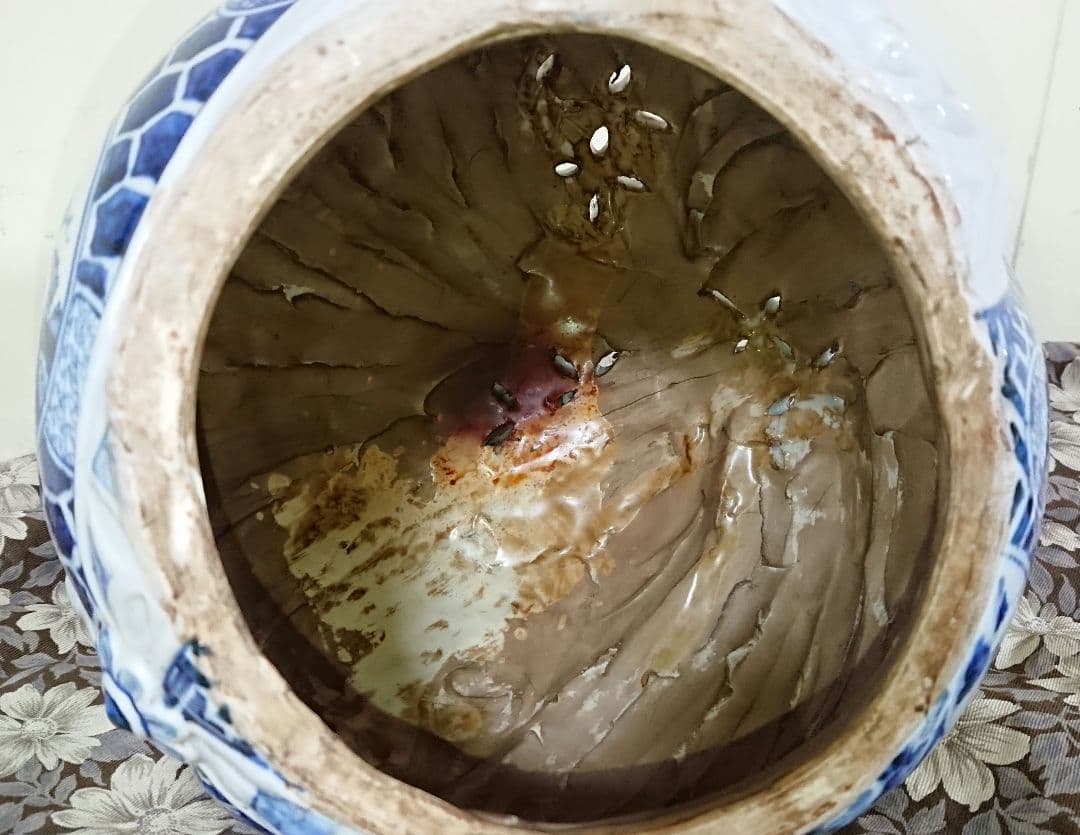 稀少 在銘 陶器製 中国 五良大甫呉祥瑞造 染付 獅子 香炉 高さ20.5cm