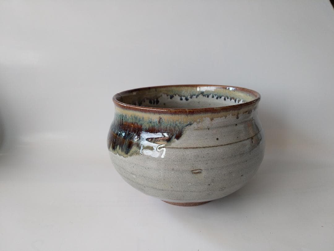 茶道具 丹山窯 小峠葛芳 作 灰釉塩笥 茶碗 共箱 共布 栞 茶器 抹茶碗 新品