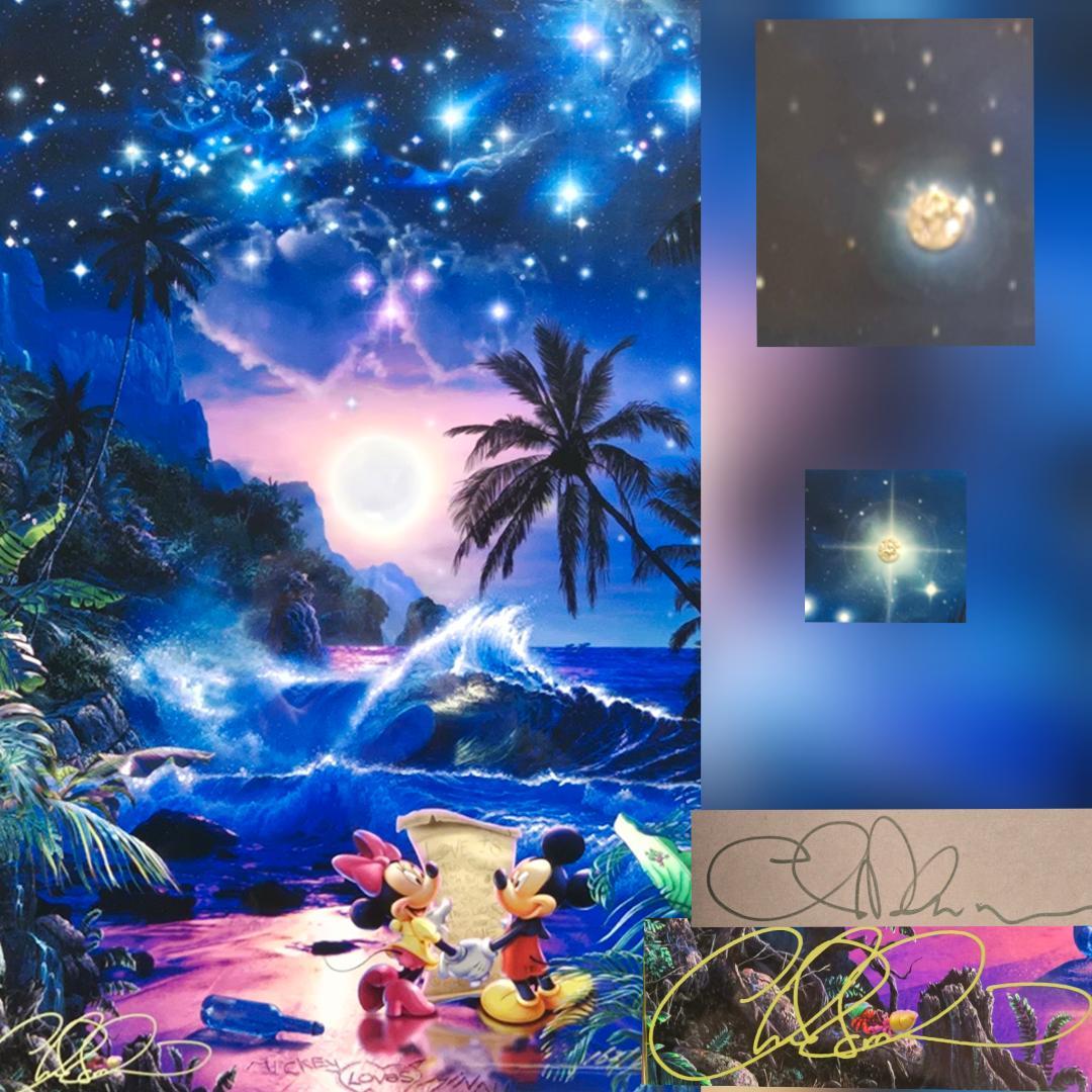 ラッセン　ダイヤ2個　ツーハーツアズワン(S)　直筆サイン　ミッキー　ディズニー