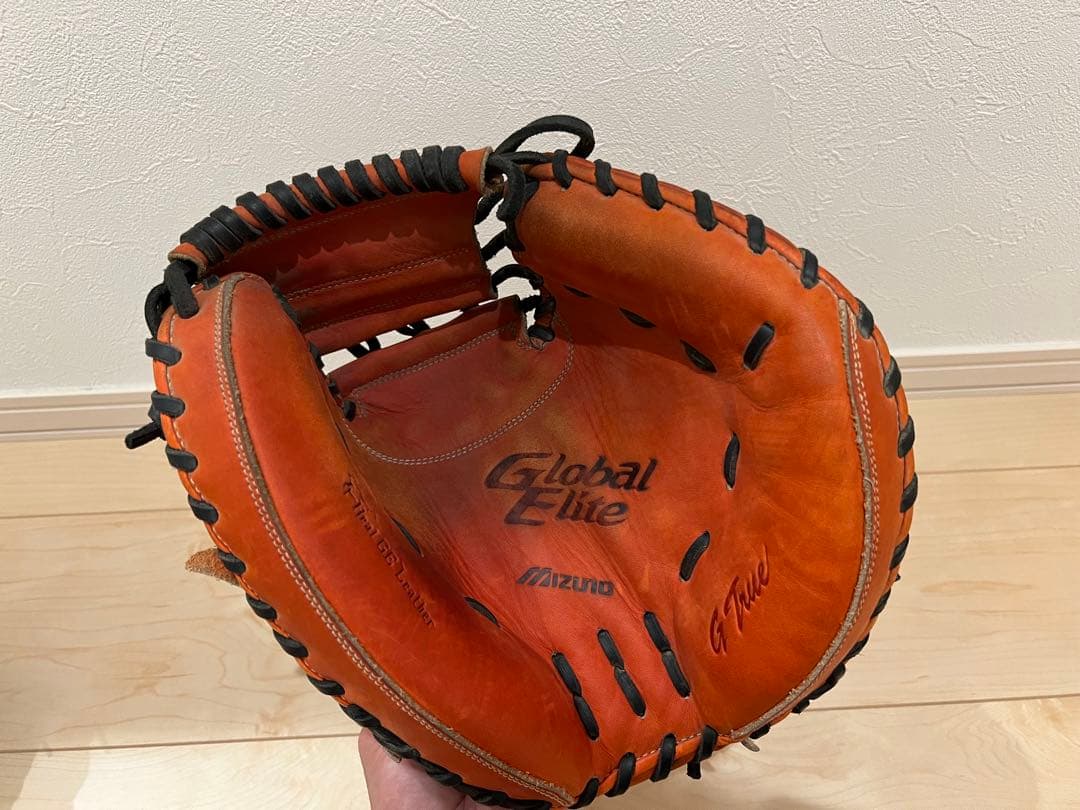 ミズノ　グローバルエリート　キャッチャーミット　オレンジ