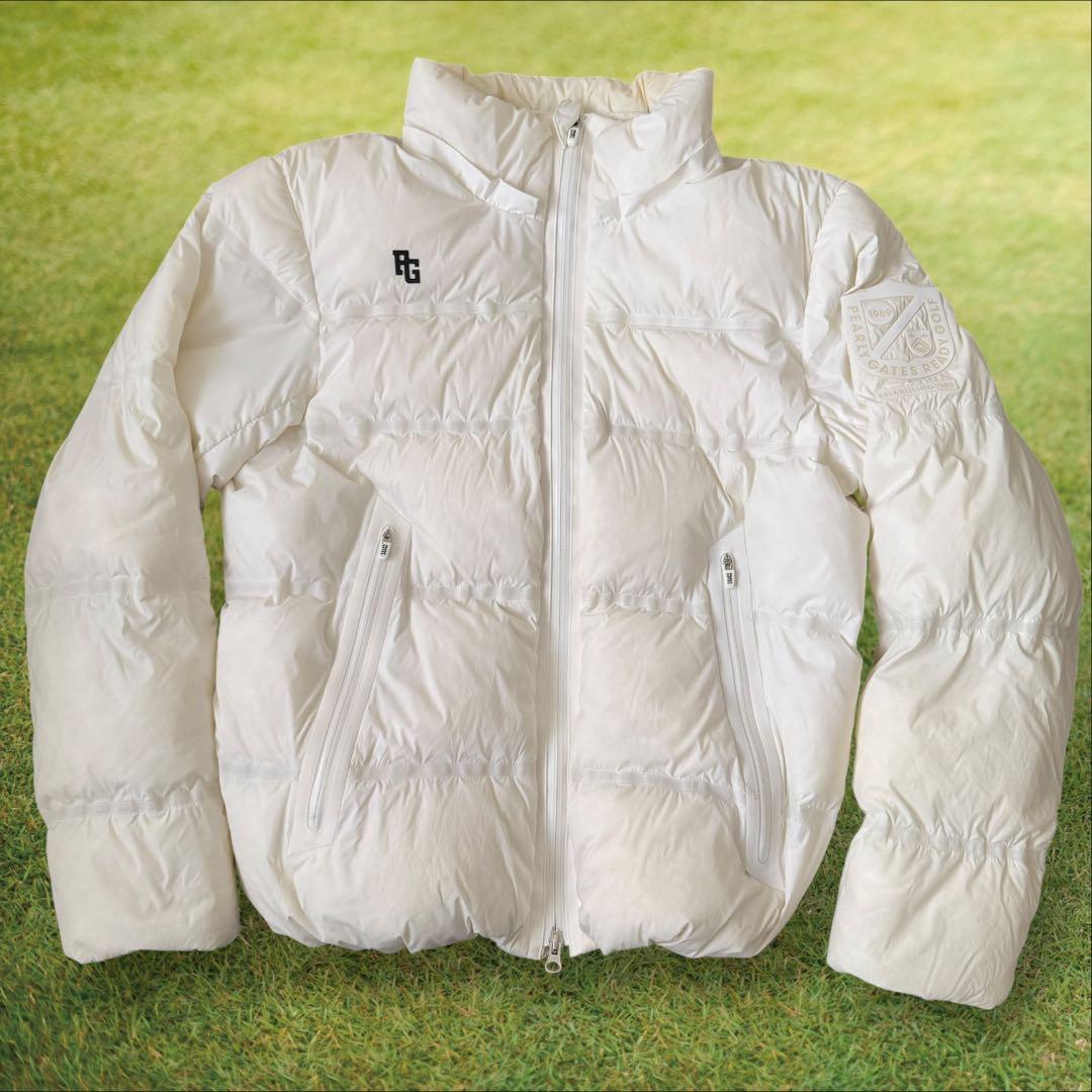 パーリーゲイツ　ダウン　ジャケット　ブルゾン　L〜XL相当 白　ドローコード付き