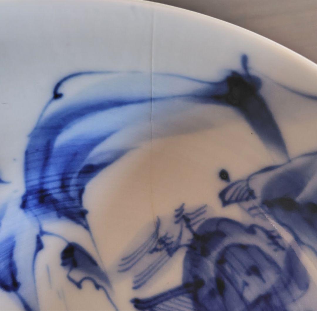 古伊万里 染付 手描き 山水 鉢　大中小3つ アンティーク レトロ 冬 春