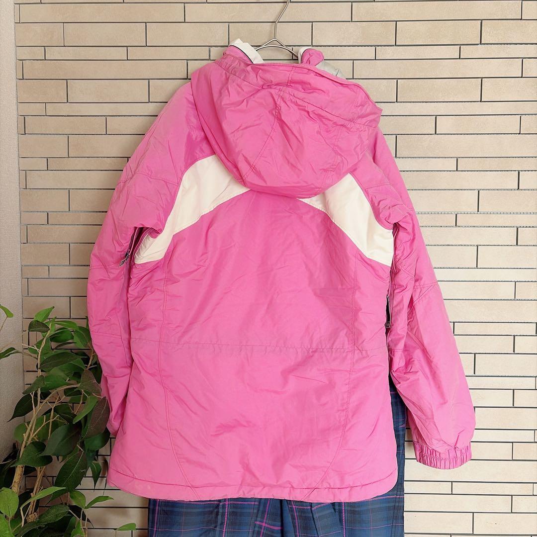 コロンビア スノーウェア S ピンク チェック 上下セットアップ オムニテック