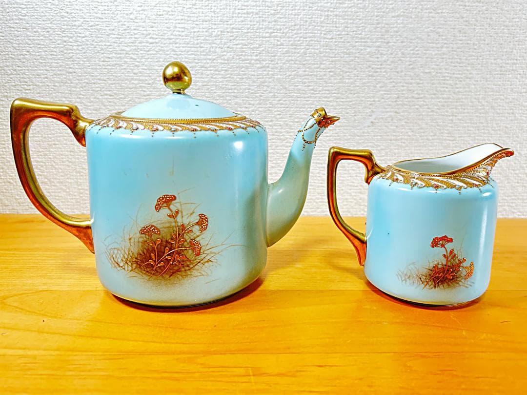 オールドノリタケ フライングスワン カップ ソーサー 5客 ポット クリーマー