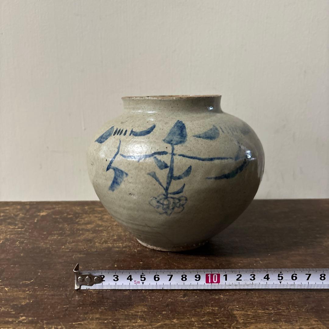 李朝壷　白磁　丸壷　塩笥壺　韓国オンギ.骨董品.スッカラ.アンティーク.立原正秋