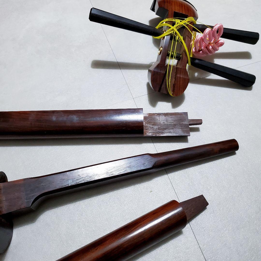 三味線 紅木 中棹 丸打胴 ハードケース 民謡 地唄