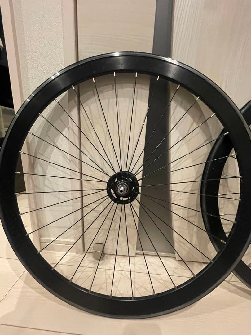 専用 リーダーバイク735 黒 完組ホイール 前後