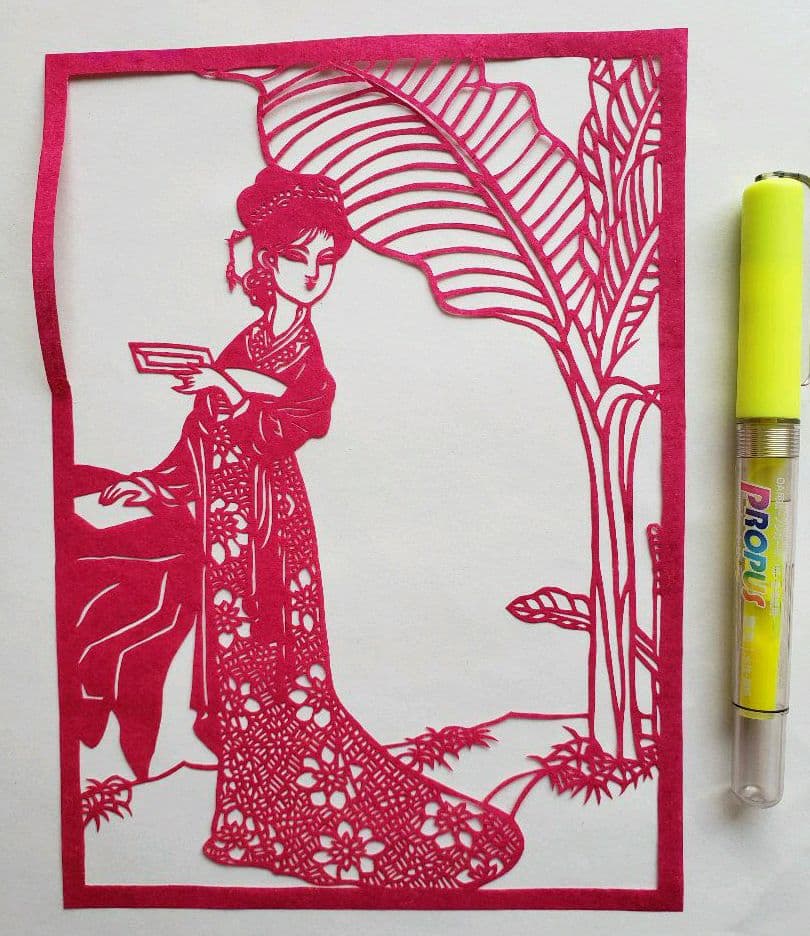 【新品、貴重】中国、切り絵、40年前程度の作品