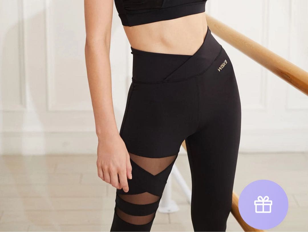 WISKII 新品未使用タグ付き　ヨガ　トレーニング　ウエア　レギンス　黒