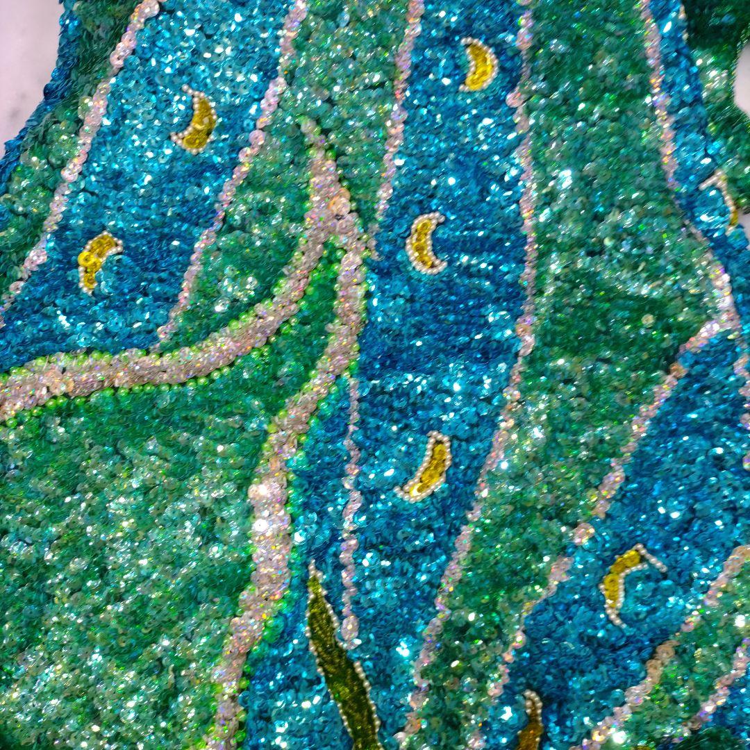 超豪華な総スパンコール　マーメイド　ロングドレス　発送会　イベント　ダンス